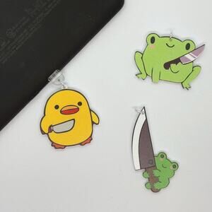 Quirky Kindle Charms – Frog, Duck, and Frog-on-a-Knife Designs Select 1 Charm 0